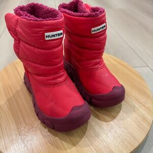 Hunter Kids Snow Boots Pink Winter Boots Puffer Insulated Size UK 7 US 8/9 EU 24